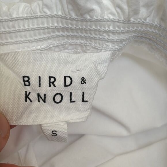 Bird & Knoll Bo Tiered Cotton Mini Dress in White Small - Picture 7 of 9